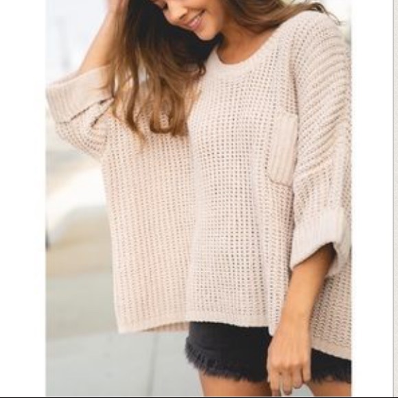 Pocket Chenille Pullover Sage sweater top - Picture 6 of 8